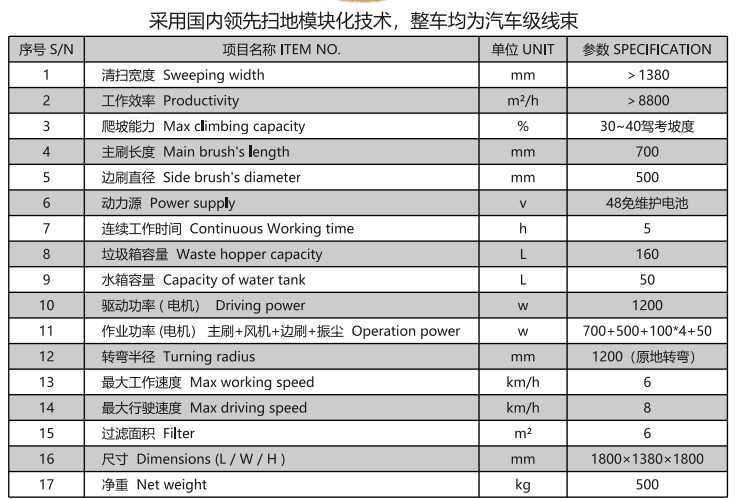 洁路宝驾驶措美扫地机1400
